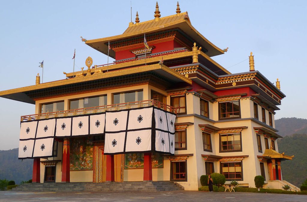 The sun rise over Neydo Monastery Kathmandu, Nepal.