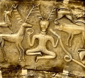 The Celtic Horned God, Cernunnos, on the Gundestrup Cauldron. God of fertility, life, animals.