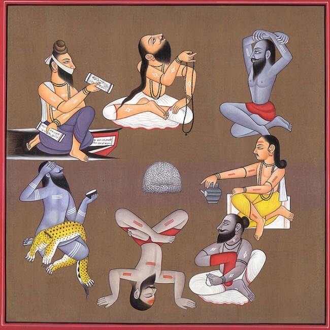 Sapta Rishis, early Vedic yogis practising tapas. Early Tapasya yogis did similar practices.